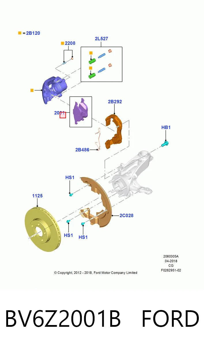 BV6Z2001B Ford Pastillas delanteras