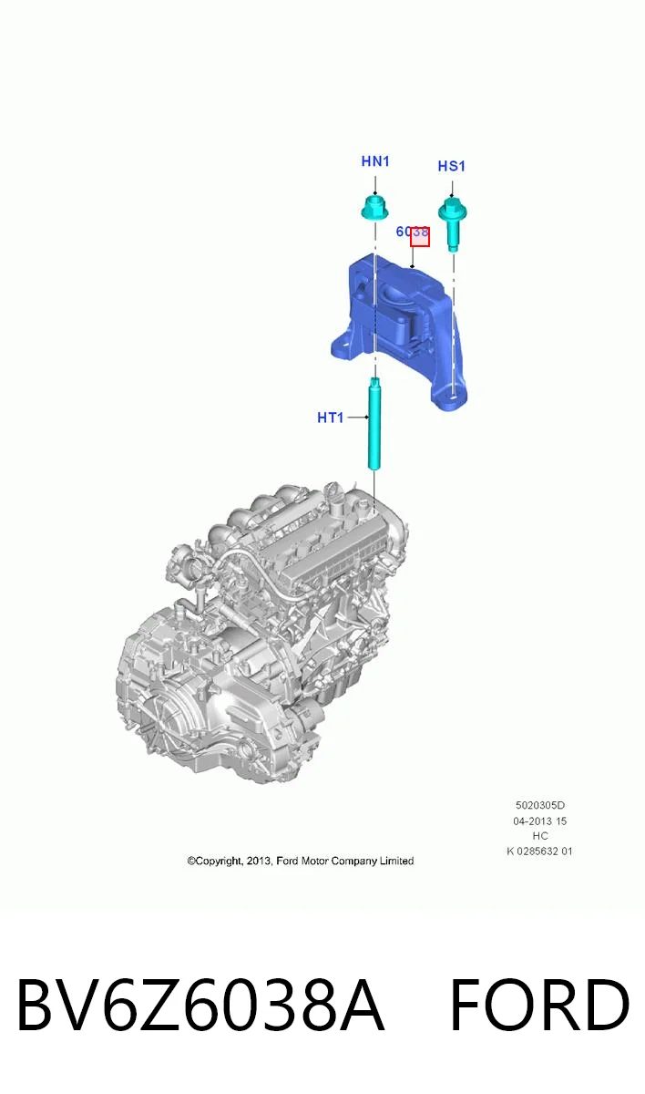 BV6Z6038A Ford Soporte de motor derecho