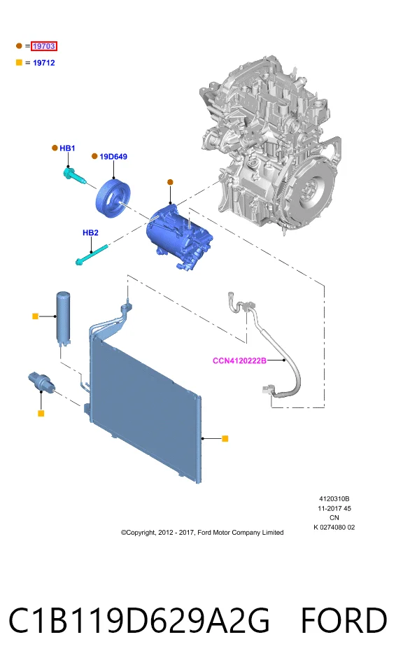 C1B119D629A2G Ford Compresor climatizador