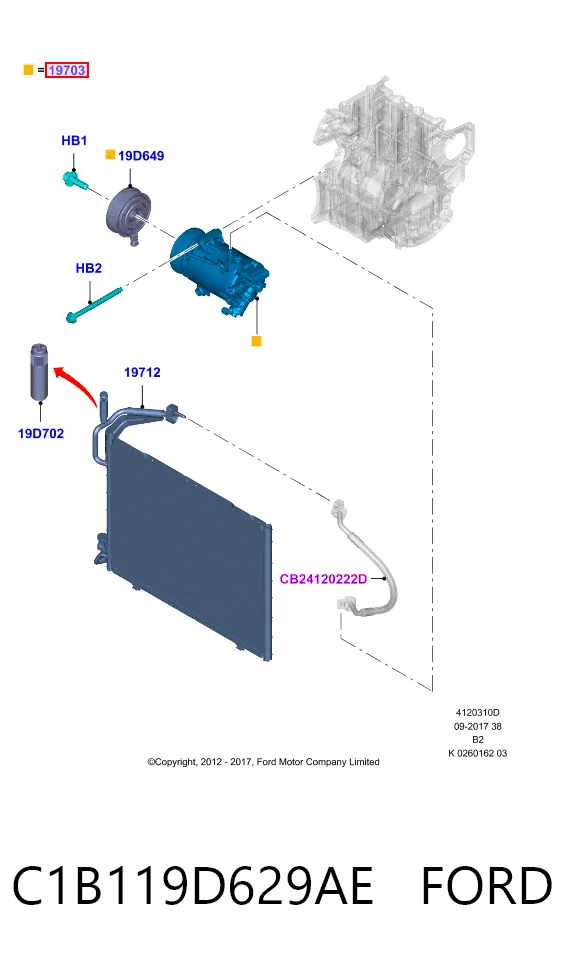 C1B119D629AE Ford Compresor climatizador