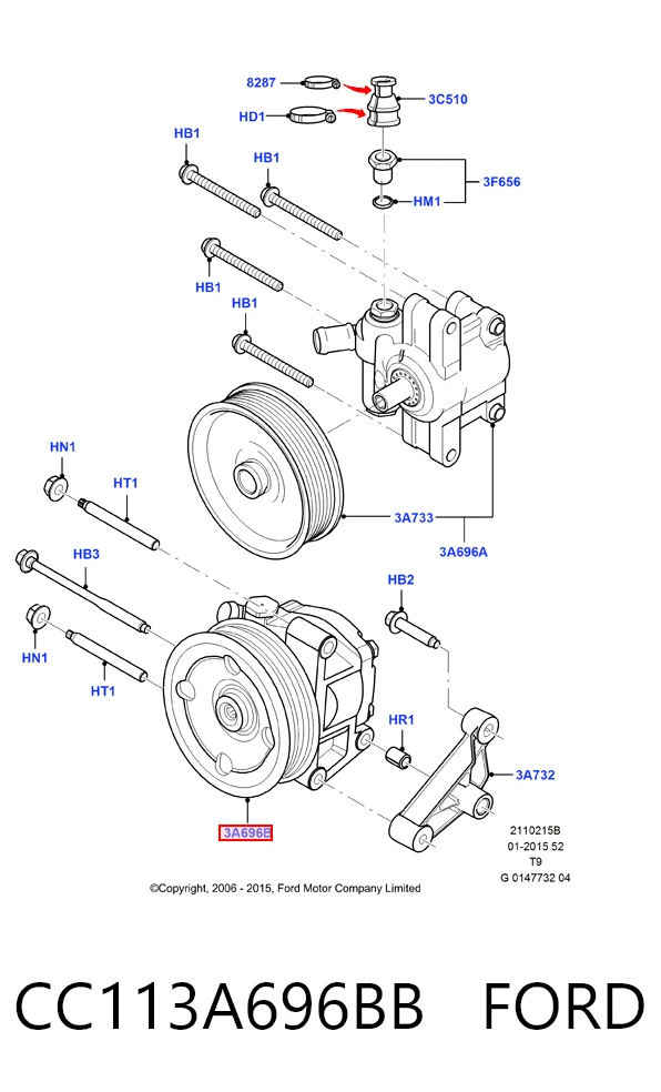 CC113A696BB Ford Bomba hidráulica de dirección