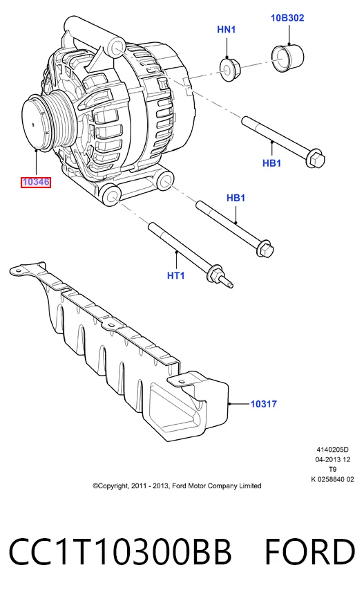 CC1T10300BB Ford Alternador de coche
