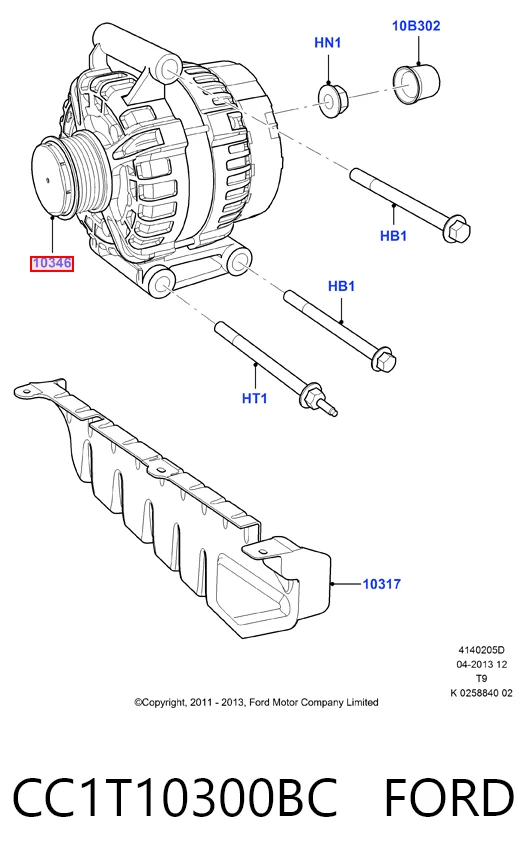 CC1T10300BC Ford Alternador de coche