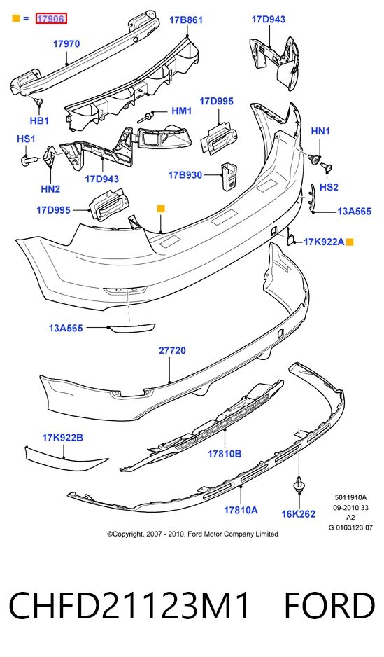Paragolpes trasero Ford Mondeo IV