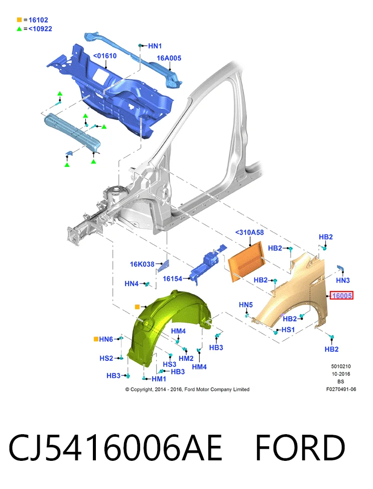  Aleta delantera izquierda Ford Kuga 2
