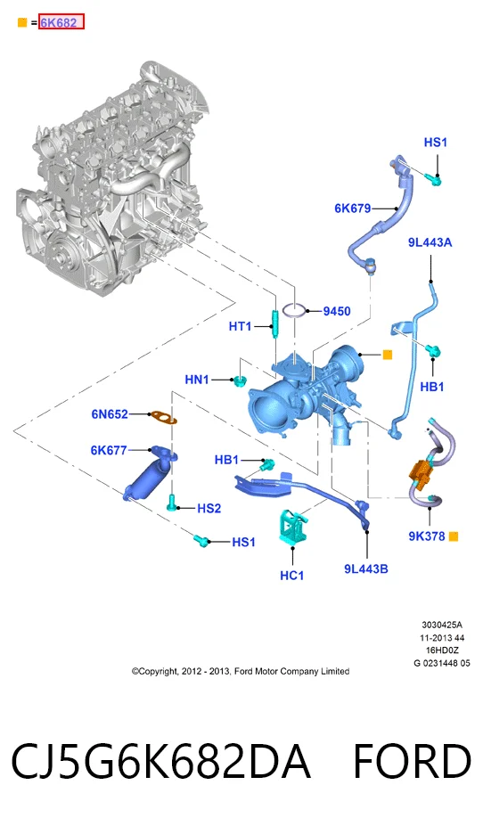 CJ5G6K682DA Ford Turbo para motor