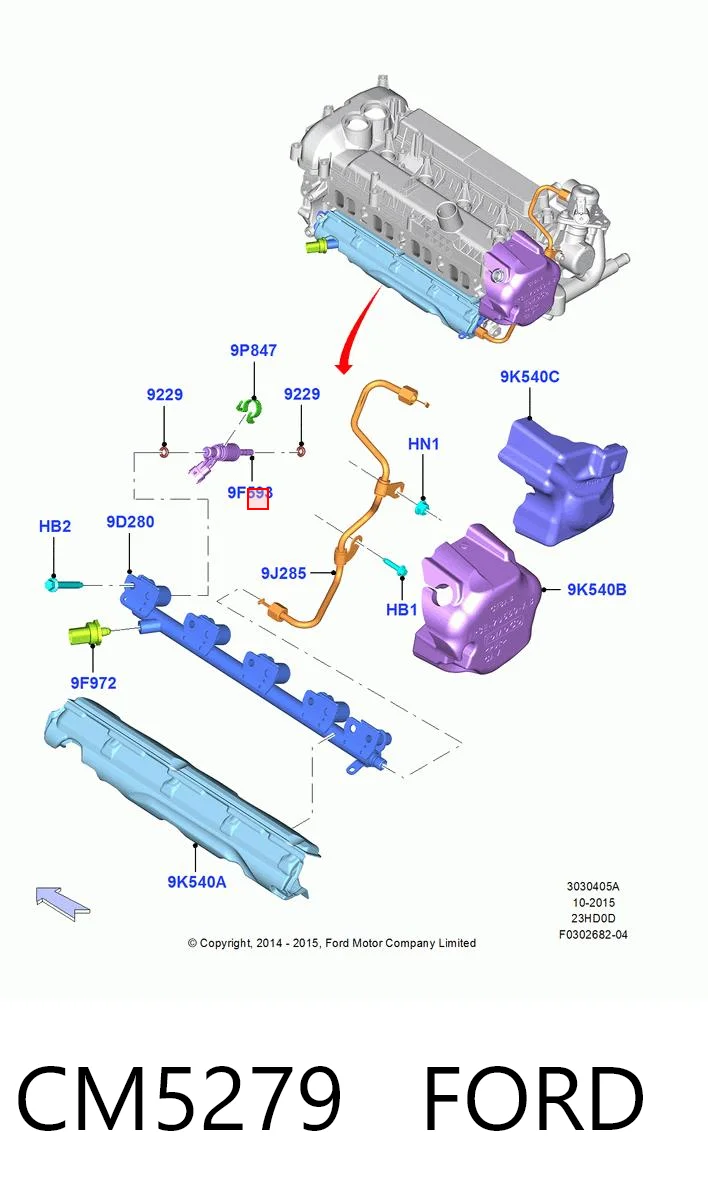 Inyector de combustible para Ford Mustang VI ZG