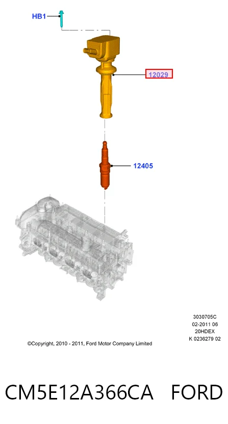 Bobina de encendido CM5E12A366CA FORD