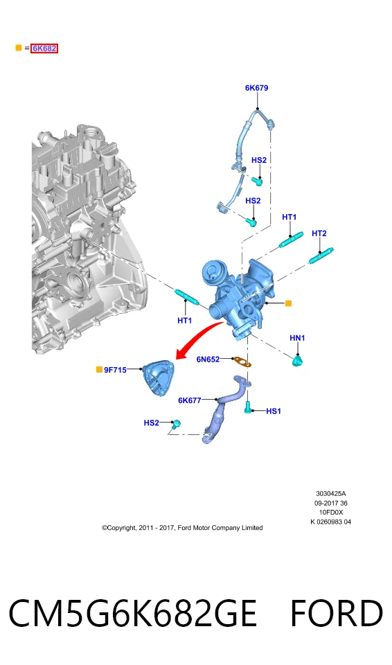 CM5G6K682GE Ford Turbo para motor