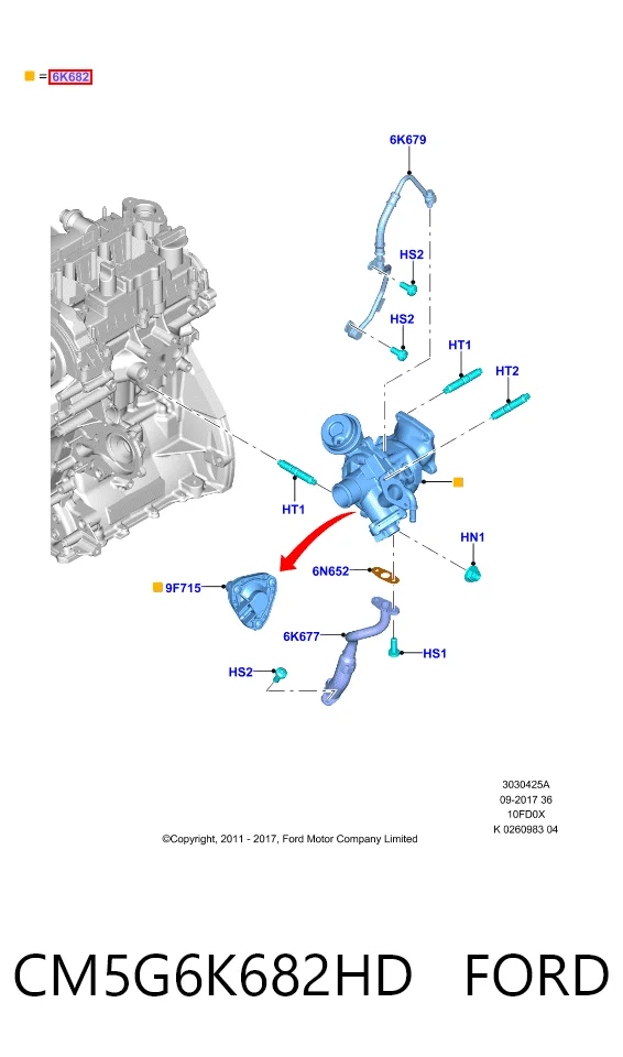 CM5G6K682HD Ford Turbo para motor