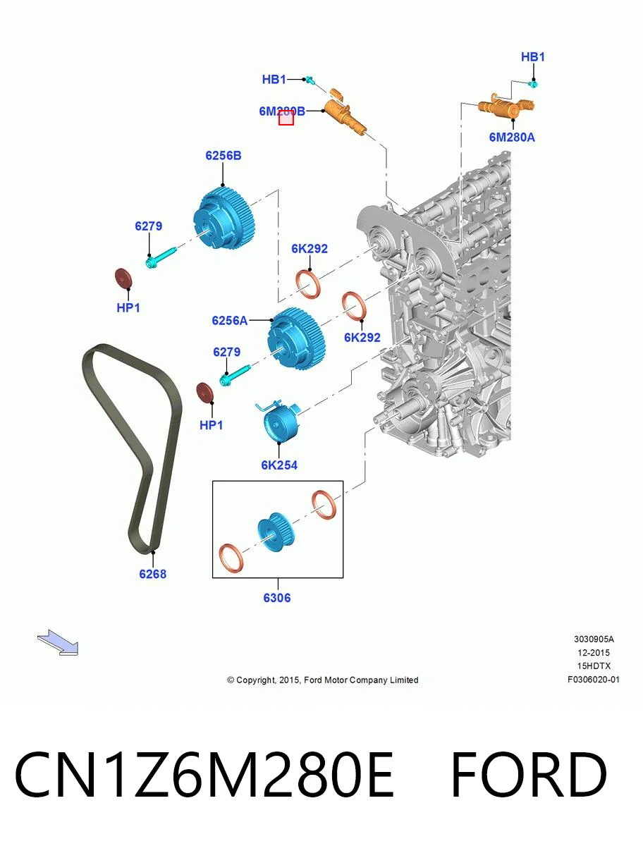 Válvula solenoide de control de posición del árbol de levas CN1Z6M280E FORD