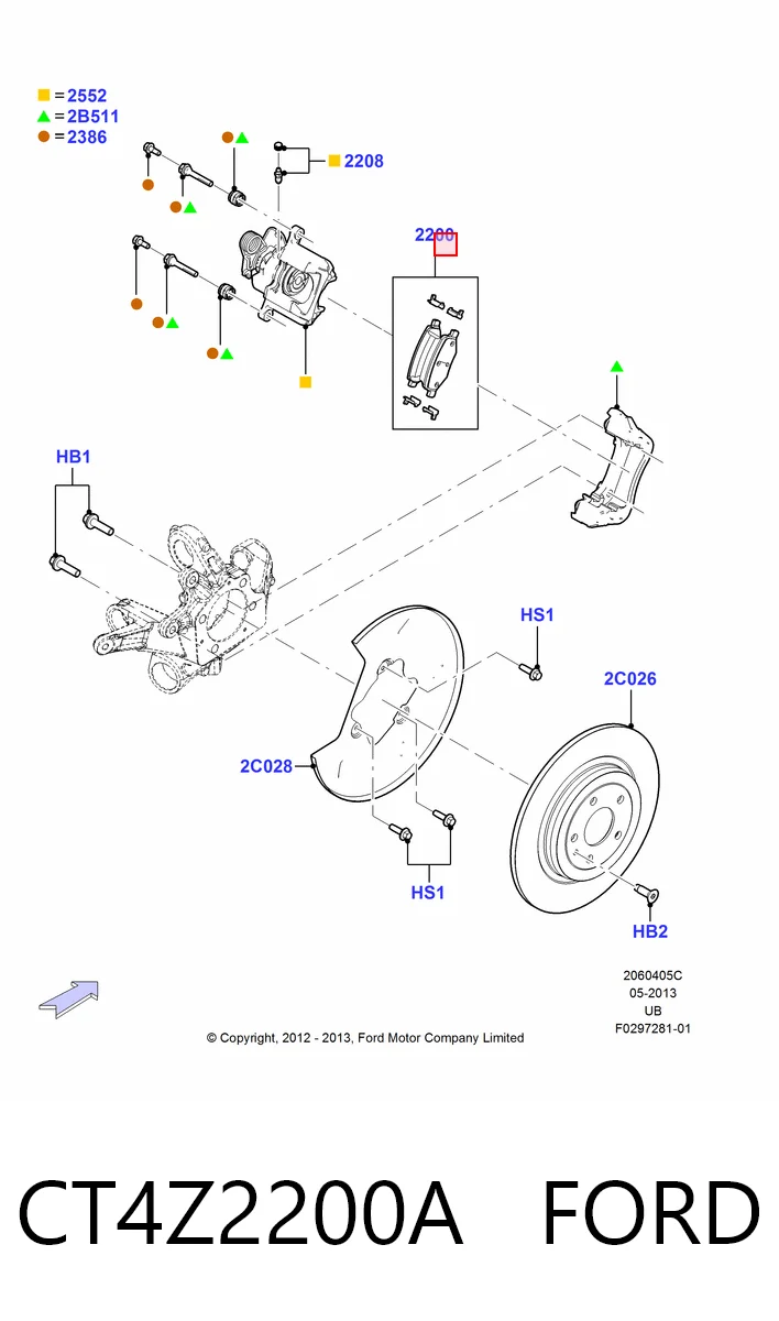 CT4Z2200A Ford Pastillas freno traseras