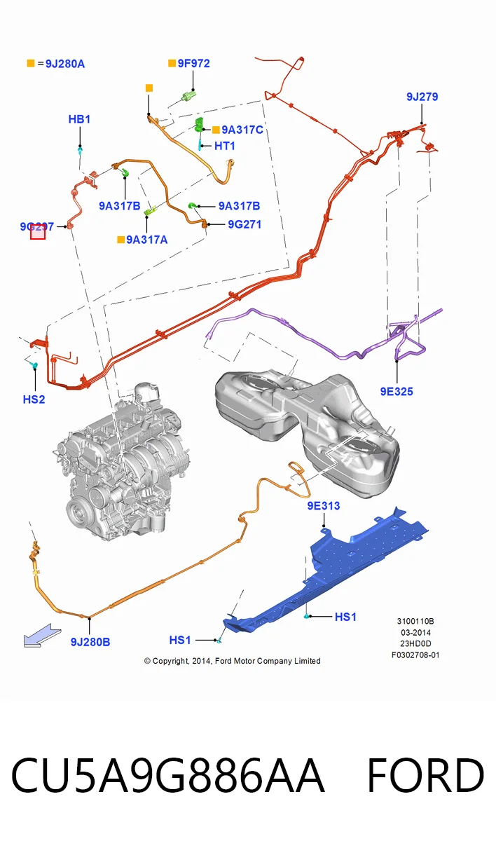 Valvula de purga del canister para Ford Mustang VI ZG