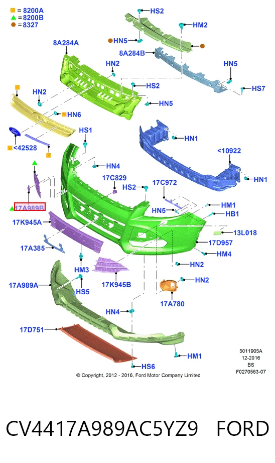 Cobertura de parachoques, enganche de remolque, delantera  Ford Escape  (2012-2019)