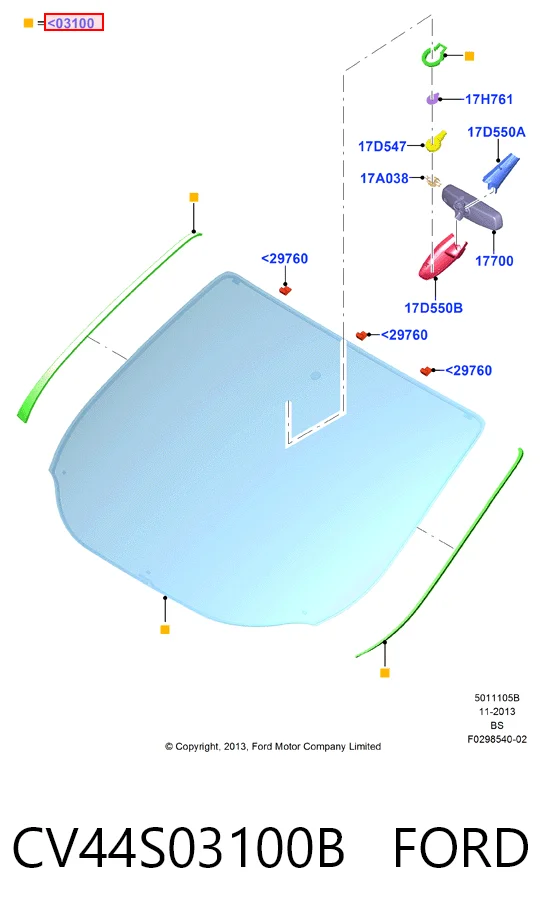 Parabrisas delantero  Ford Kuga II (2012-2019)
