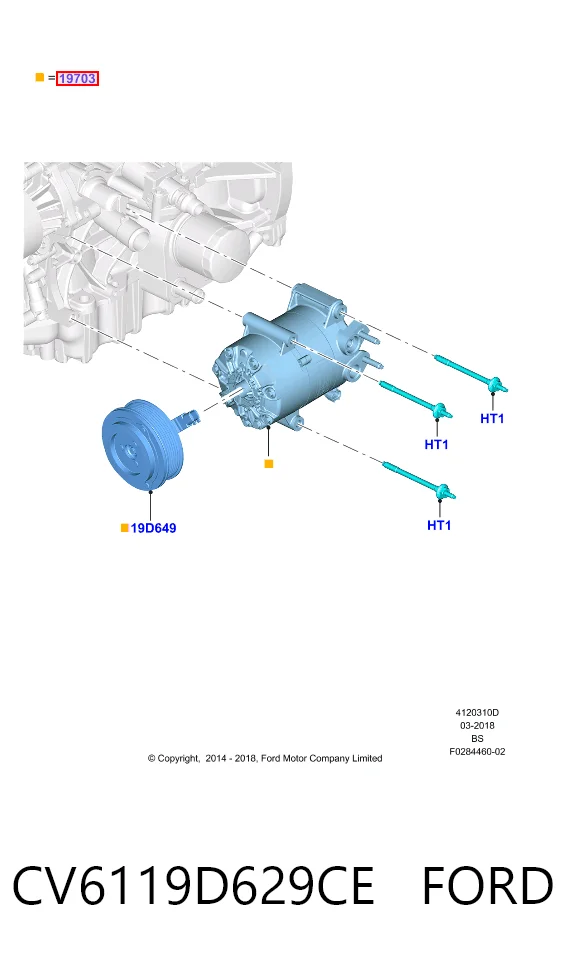 CV6119D629CE Ford Compresor climatizador