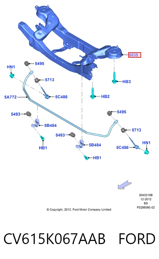 Puente trasero para Ford Kuga II CBS