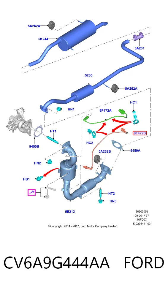 Sensor de oxígeno Ford Fiesta Mk6