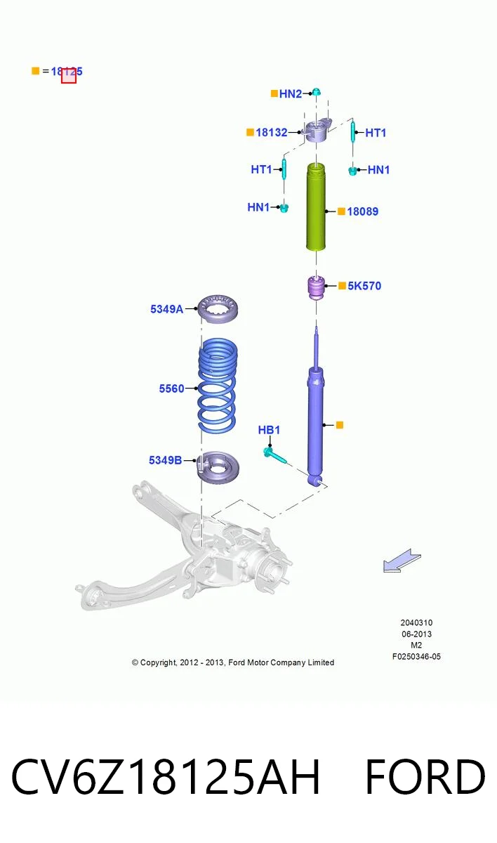 CV6Z18125AH Ford Amortiguadores posteriores