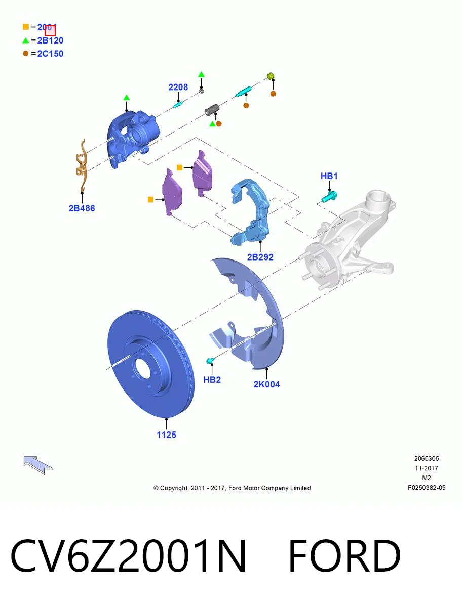 CV6Z2001N Ford Pastillas delanteras