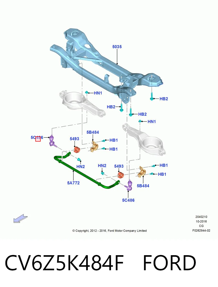 CV6Z5K484F Ford Silentblock de la barra estabilizadora