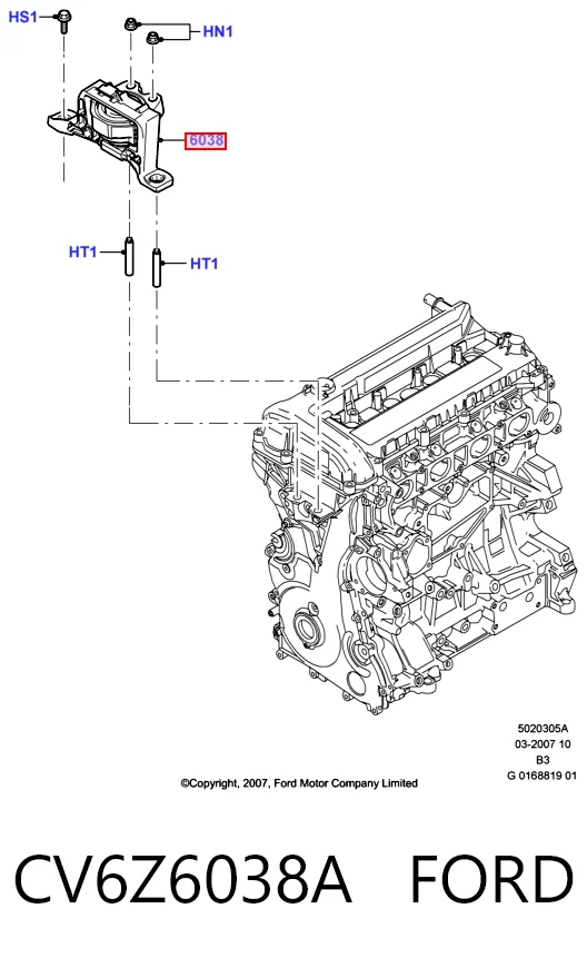 CV6Z6038A Ford Soporte de motor derecho