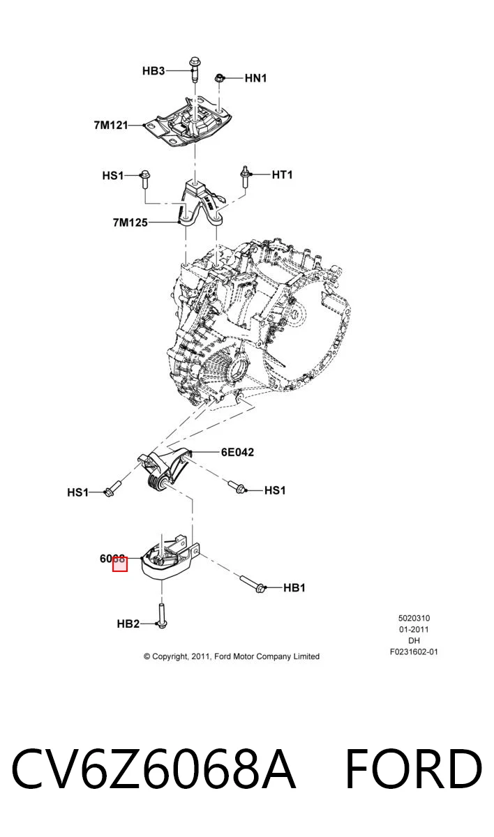 CV6Z6068A Ford Taco de motor