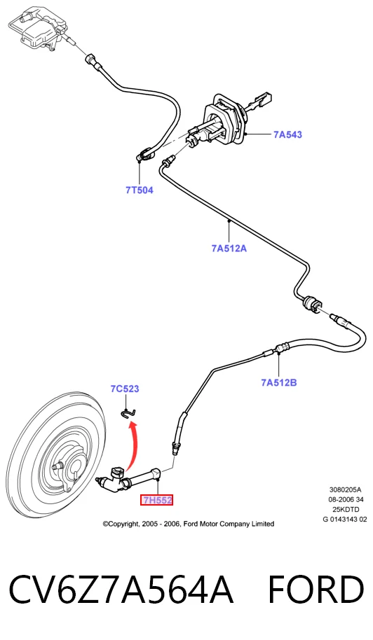 CV6Z7A564A Ford Desembrague central, embrague (cojinete de desembrague)