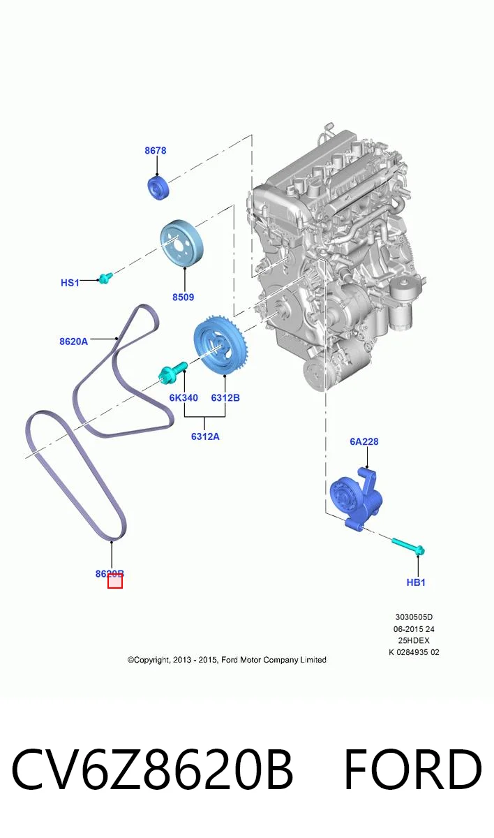 CV6Z8620B Ford Correa poly v