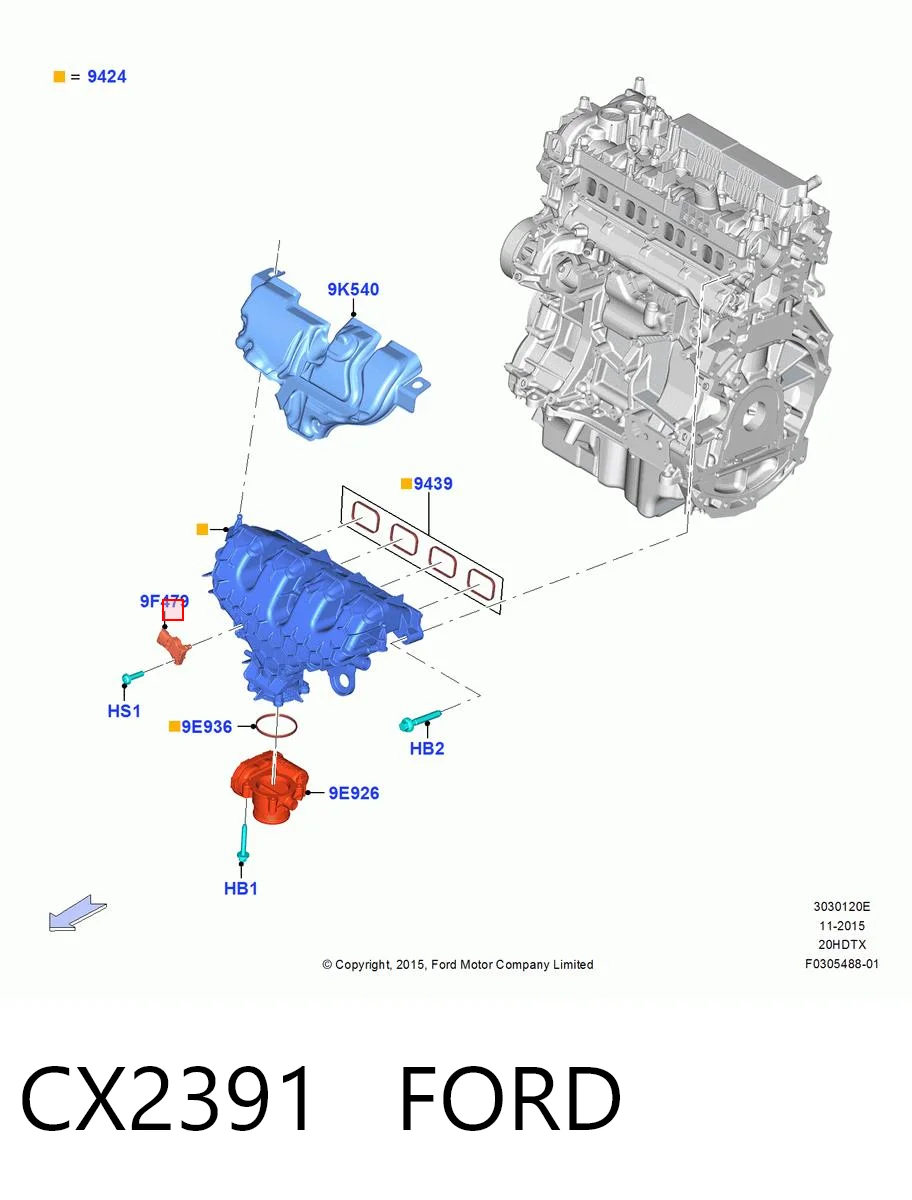 CX2391 Ford Sensor De Presion Del Colector De Admision