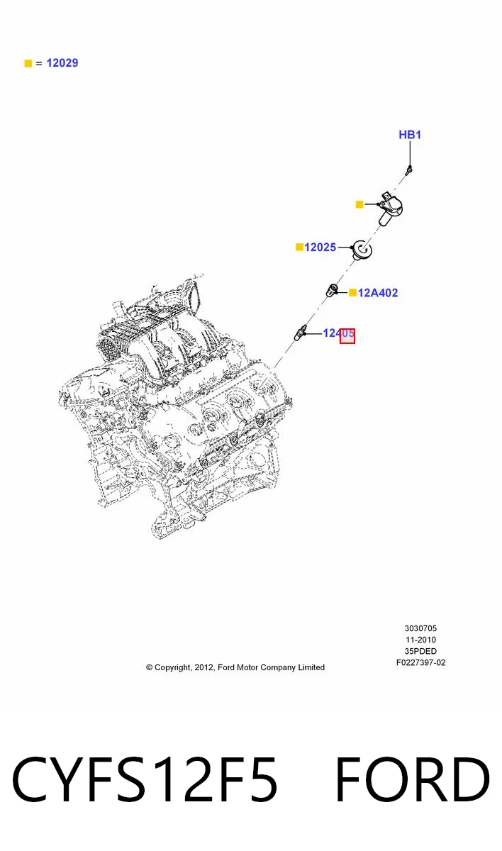 CYFS12F5 Ford Bujía de ignición