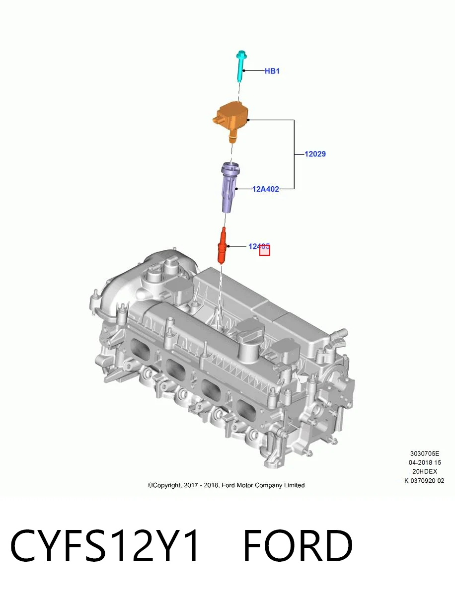 CYFS12Y1 Ford Bujía de ignición