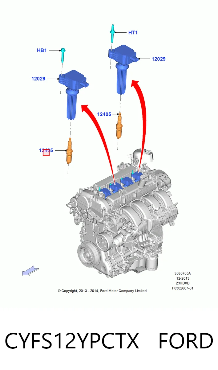 CYFS12YPCTX Ford Bujía de ignición