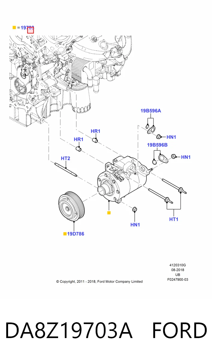 DA8Z19703A Ford Compresor climatizador
