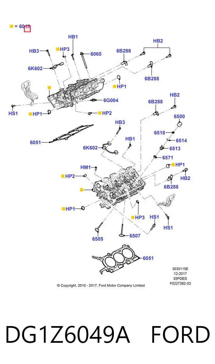 Culata derecha DG1Z6049A FORD