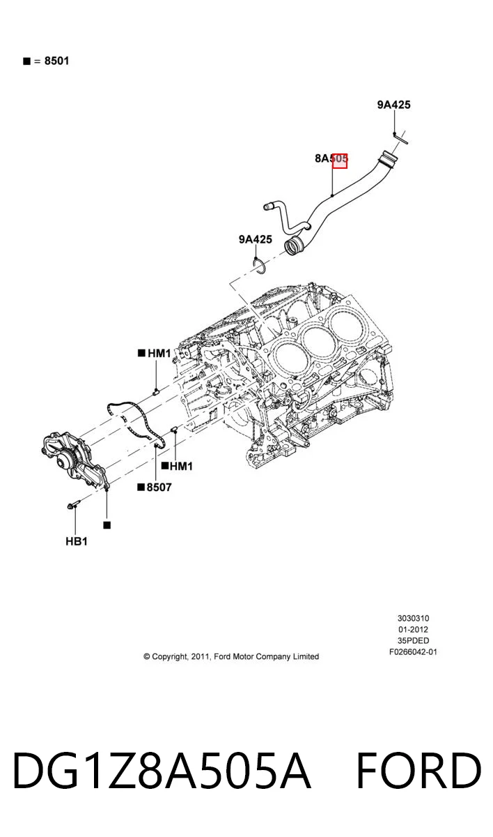 Manguera de refrigeración para Ford Explorer  U5