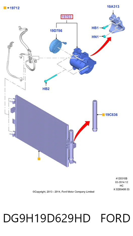DG9H19D629HD Ford Compresor climatizador