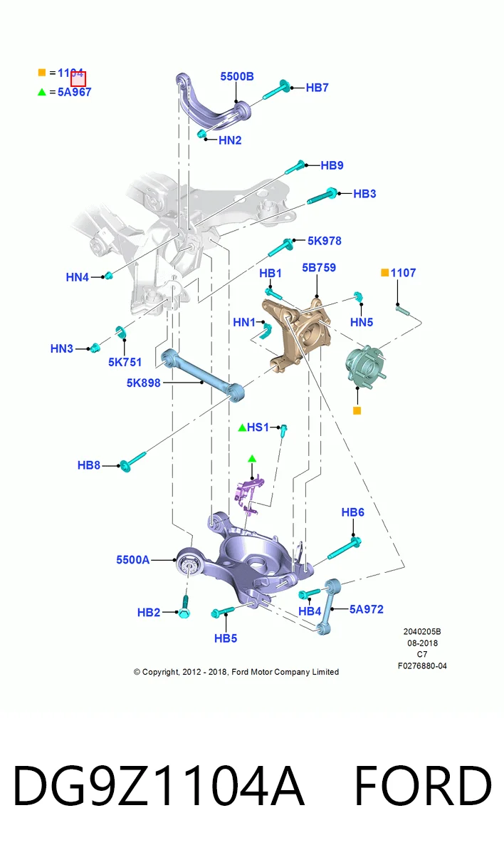 DG9Z1104A Ford Cubo delantero