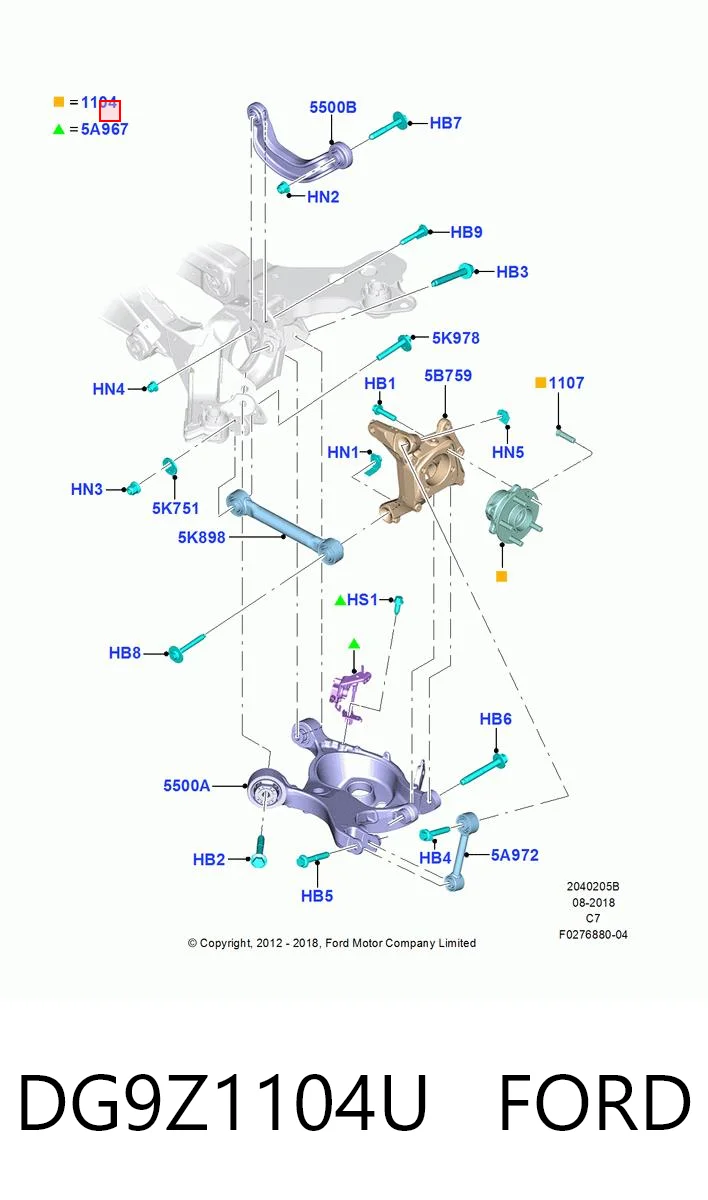 DG9Z1104U Ford Cubo delantero