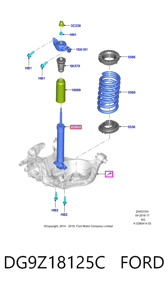 DG9Z18125C Ford Amortiguadores posteriores