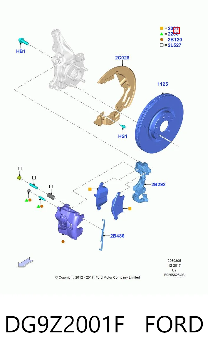 DG9Z2001F Ford Pastillas delanteras