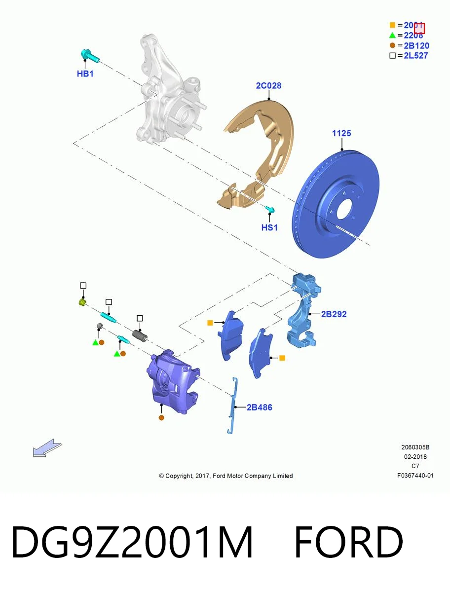 DG9Z2001M Ford Pastillas delanteras