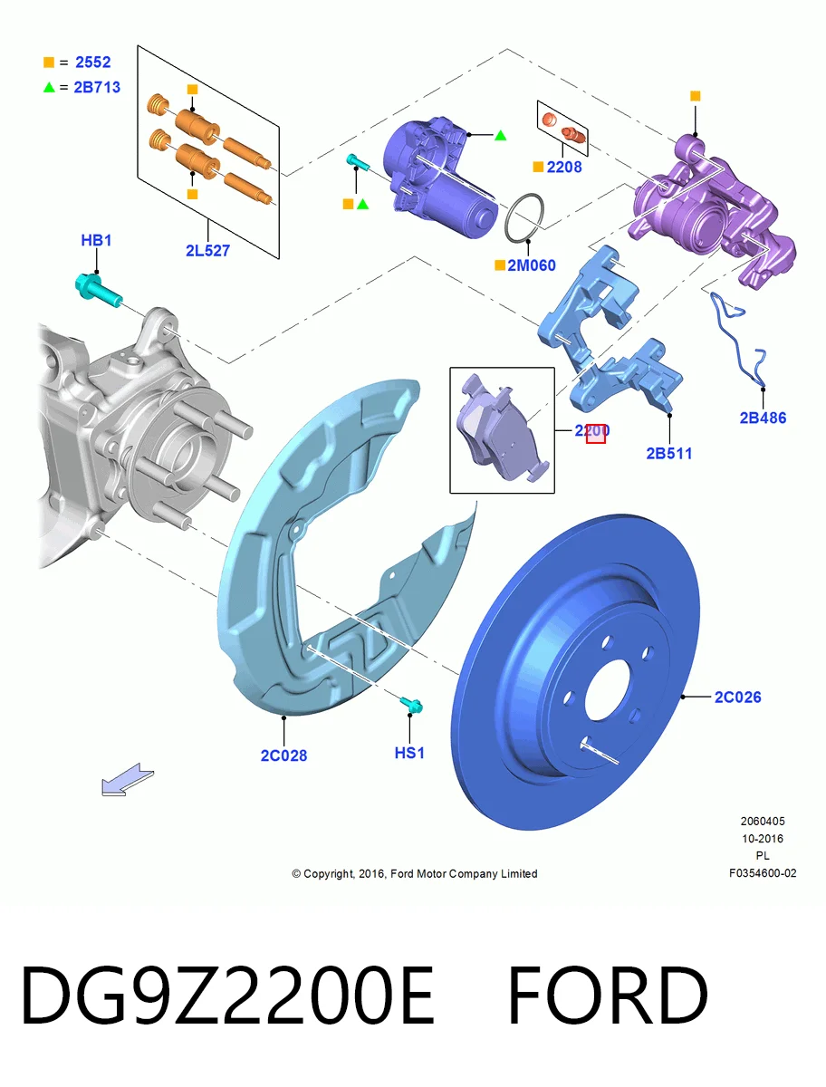 DG9Z2200E Ford Pastillas freno traseras