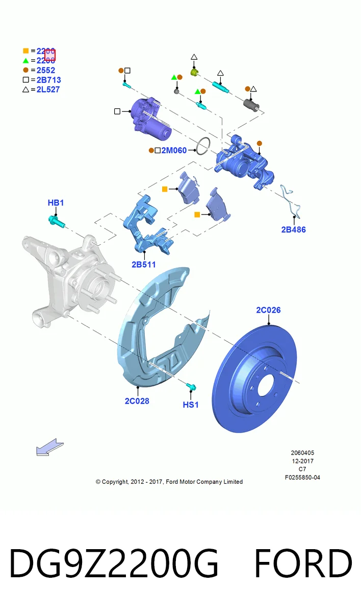DG9Z2200G Ford Pastillas freno traseras