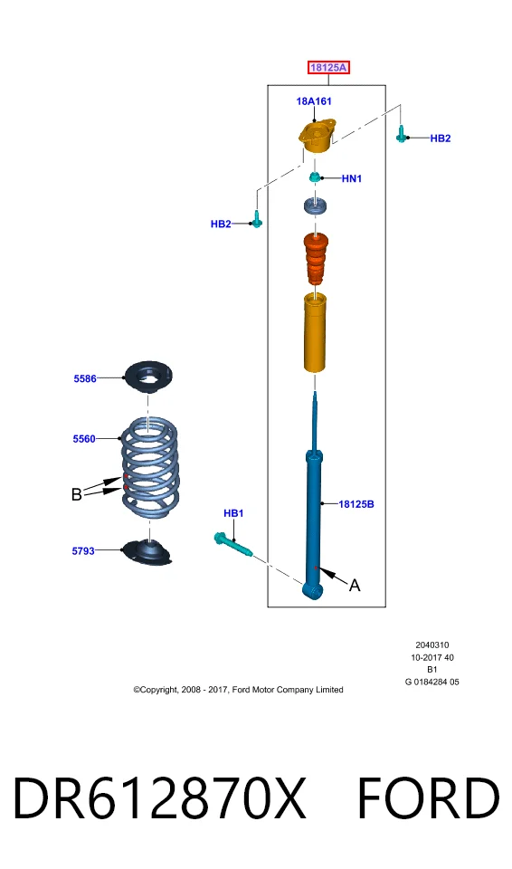 DR612870X Ford Amortiguadores posteriores