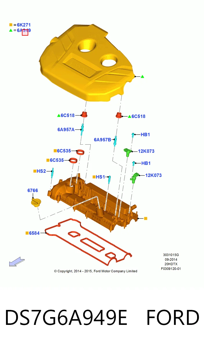 Tapa del motor decorativa para Ford Escape II DM2