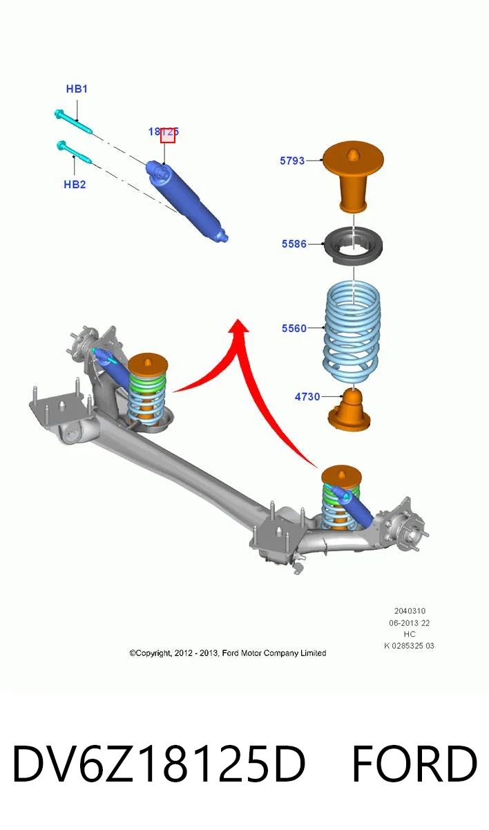 DV6Z18125D Ford Amortiguadores posteriores