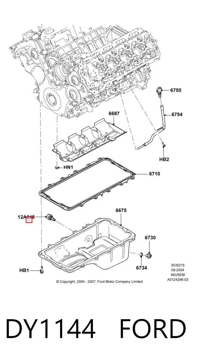 DY1144 Ford Sensor temperatura refrigerante