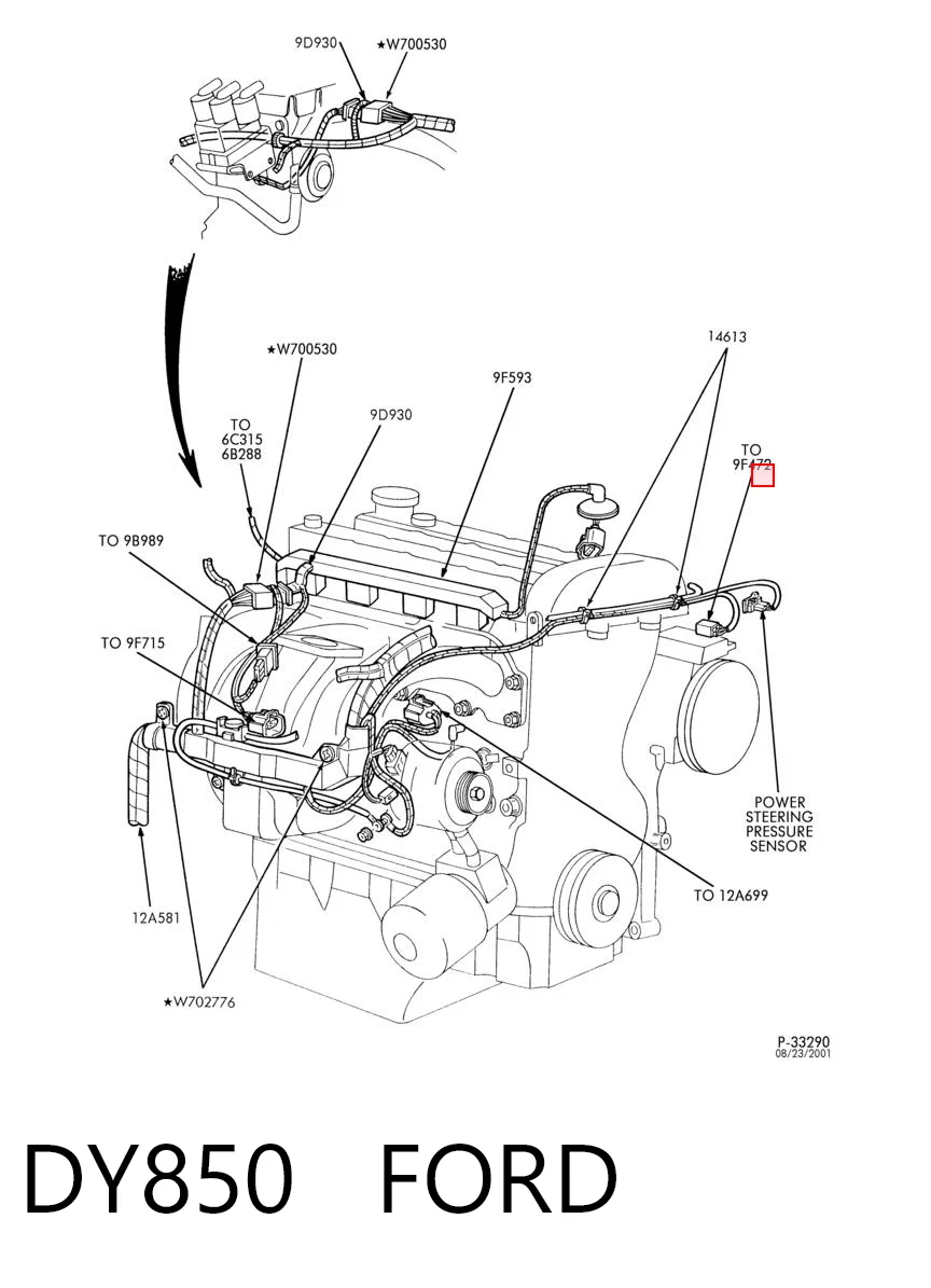 Sensor de oxígeno previo al catalizador DY850 FORD