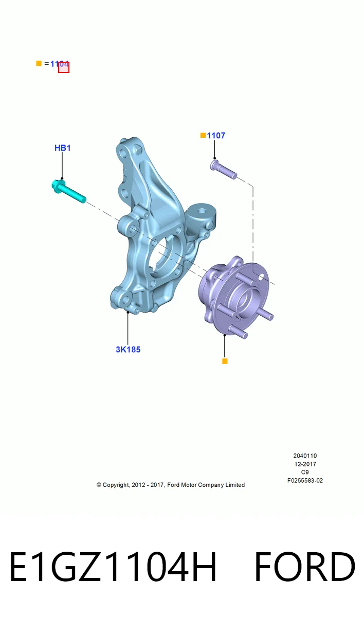 E1GZ1104H Ford Cubo delantero